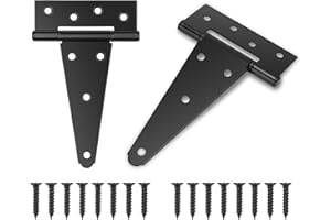 DURIGID 2 Pack 6 Inch T Hinge, Heavy Duty Hinges for Wood, Gate Hinge, Shed Door Hardware, Fence Hinges for Outdoor Gates, Barn Door, Ideal Outdoor Useage