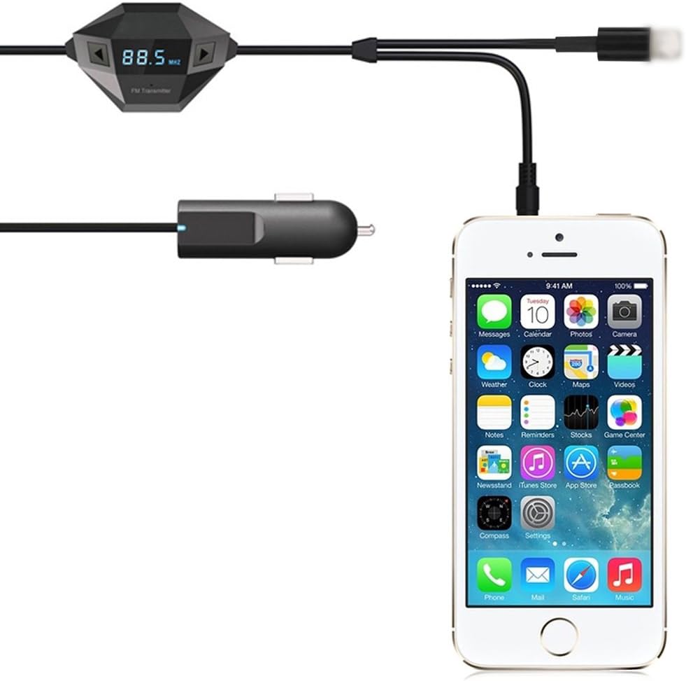 F27 Radio Adapter FM Transmitter Car Charger for iPhone 5S 5C iPad Air iPad Mini Retina 2 iPod Touch 5 Nano 7