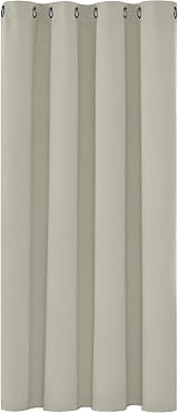 Deconovo Light Beige Ring Top Curtain 52x54 Darkening Bedroom Panel view 1