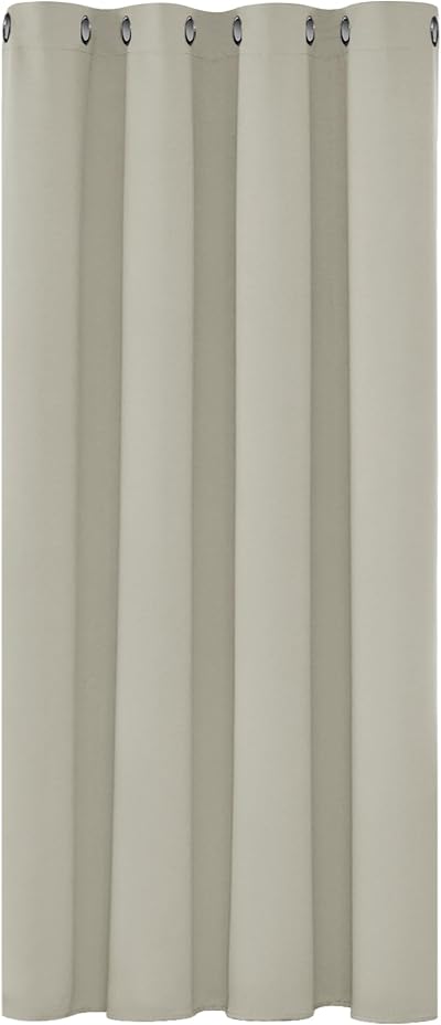Deconovo Light Beige Ring Top Curtain 52x54 Darkening Bedroom Panel