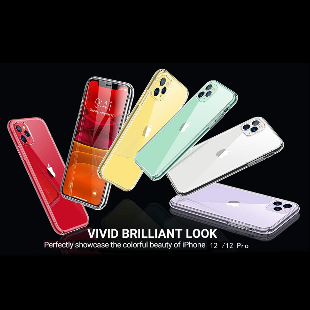 AICase iPhone 12 pro/iPhone 12 Transparent 360 Military Grade Shockproof PC Protective Case Bumper Cover for iPhone 12 pro/12 Clear 6.1 inch 2020 - Image 3