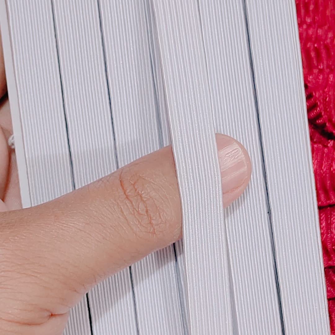 Noshad® White, 12mm - 1/2" Half inch Flat Elastic Band Cord for Sewing Skirt, Dressmaking, Haberdashery, Clothing, DIY Scrunchies, Arts and Crafts Accessory, Material, Supplies (10Meter - 11Yard)