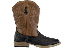 Roper Men’s Bumps Cowboy Boot – 10-1/2" Shaft - Square Toe Boots, Pull-On Western Boots for Men, Durable Faux Leather & Padded Insole