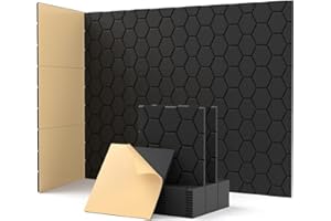 SOUNDSBAY Soundproof Wall Panels Self Adhesive Acoustic Wall Panels High Density Sound Absorbing Panels 12 Pack Acoustic Panels Noise Cancelling Wall Panels for Wall Decoration, Acoustic Treatment 12"×12"×0.4"