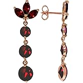 Galaxy Gold GG 14k Solid Gold Dangling Earrings with Natural Garnets