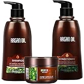 Moroccan Argan Oil Shampoo and Conditioner Sets with Hair Mask, Color Safe Smooth Add Shine Hair Treatment, UV Protection, Intense Moisturizing For Dry, Damaged, Frizzy,3 pack with Gift Box