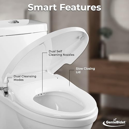 GenieBidet Asiento – Boquillas Dobles Autolimpiantes