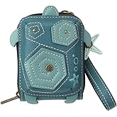 CHALA RFID Cute-C Credit Card Holder Wallet Wristlet - Women Faux Leather Cute-C with Strap