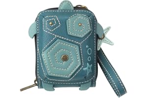 CHALA RFID Cute-C Credit Card Holder Wallet Wristlet - Women Faux Leather Cute-C with Strap