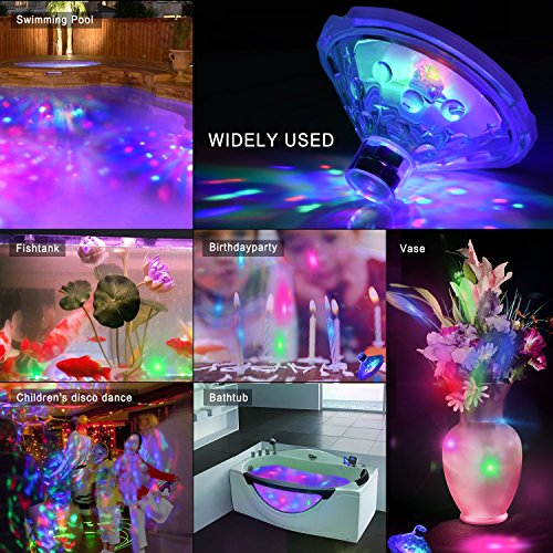 Waterproof Swimming Pool lights, Floating Pool Light Bulb for Pool, Pond, Hot Tub or Party Decorations, Baby Bath Lights for the Tub(7 Lighting Modes), Colorful Bath Toys Bathtub Led Light Toys