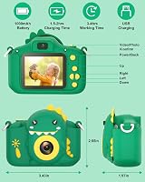 Hangrui Kids Camera 20MP Dual Lens 2.0'' IPS Screen 1080P 32GB Green view 6