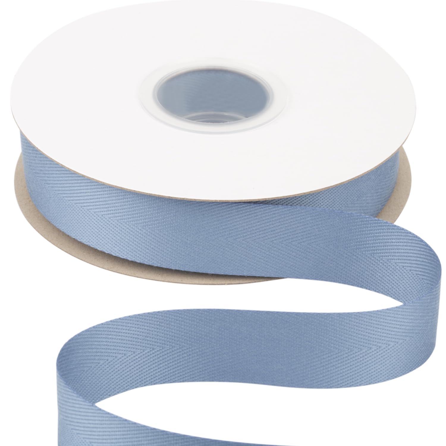 Ribbonitlux Tape Twill Ribbon 25mm x 22.5 Meters, Soft Antique Blue Herringbone Bias Tape for DIY Craft, Sewing, Gift Wrapping, and Home Decor