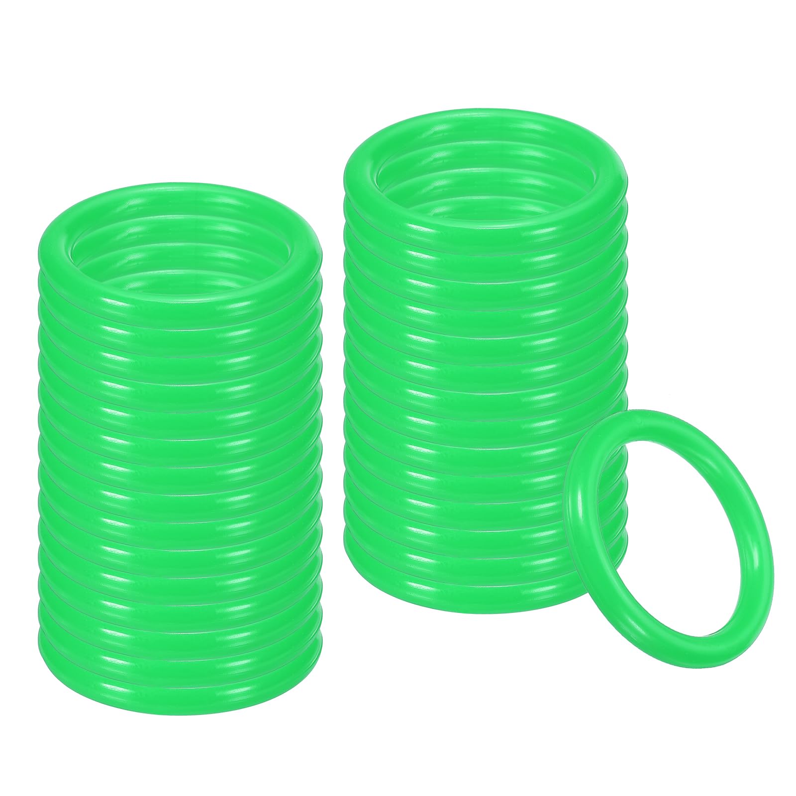 PATIKIL 2 Inch Plastic Ring-Toss Rings for Bottles, 30 Pack Carnival Rings Plastic Hoops for Speed and Agility Practice Outdoor Party Favor, Green