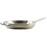 Winco Commercial-Grade Stainless Steel Fry Pan with Helper Handle, Natural Finish, 14"