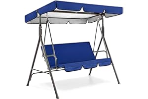 Patio Swing Canopy Waterproof Top Cover Set, Replacement Canopy Cover for Swing Chair Awning Glider 2/3-Seater, Outdoor Garde