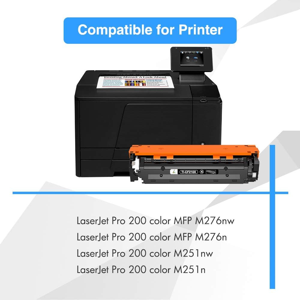 TRUE IMAGE 4 Pack Toner Cartridge Replacement for HP 131X CF210X 131A CF210A 128A CE320A 125A Laserjet Pro 200 Color MFP M276n M276nw M251nw M251n (Black - Image 3
