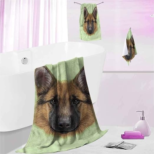 DayDayFun ThreePiece Towel Set German Shepherd Towel Set