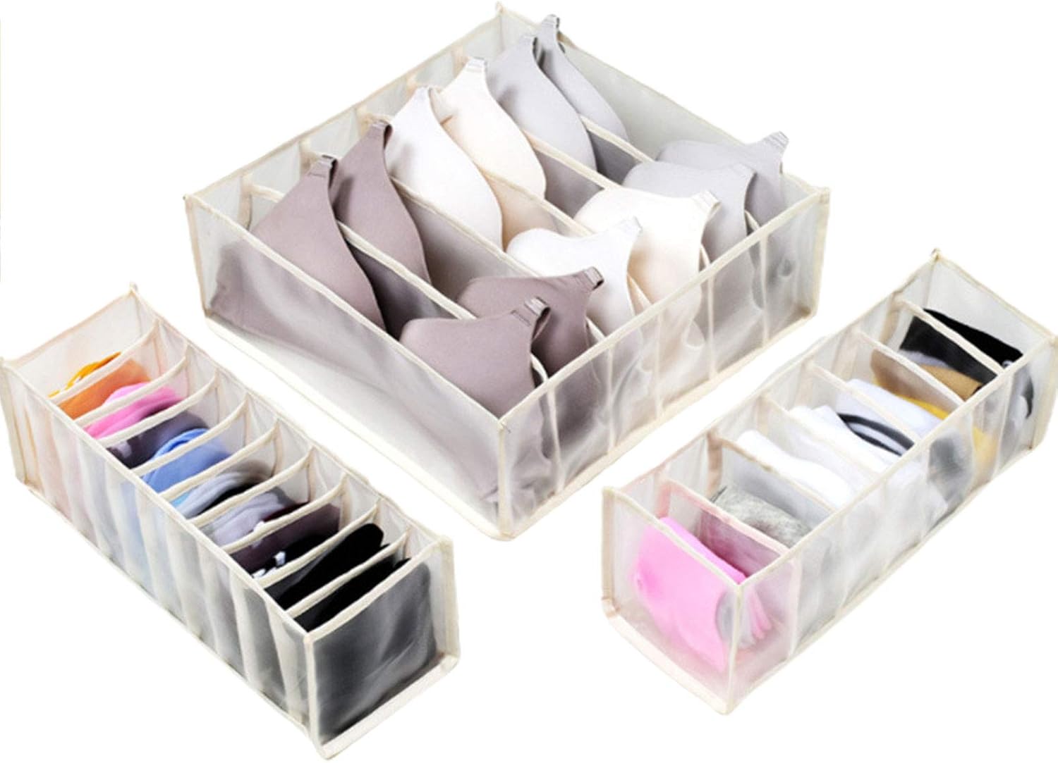 Yueyang 3 piezas plegable tipo cajón organizador de tela divisor