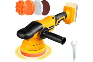 CROPYOYO Cordless Buffer Polisher Kit for Dewalt 20V Battery(No Battery) Orbital Car Polisher 6 Variable Speed 1800 to 6500 RPM, Car Buffer Polishers for Car Detailing,Polishing,Waxing(Battery Not Included)