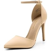 DREAM PAIRS Women's Oppointed-Lacey Pointed Toe Ankle Strap High Heel Stiletto Pumps Wedding Dress Shoes