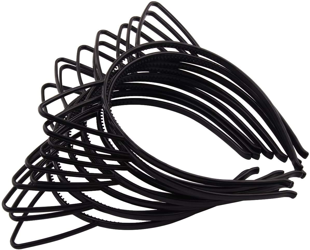 Candygirl 10PCS Girl's Plastic Cat Ears Headbands Black Elastic Hairbands for Birthday Party Festive