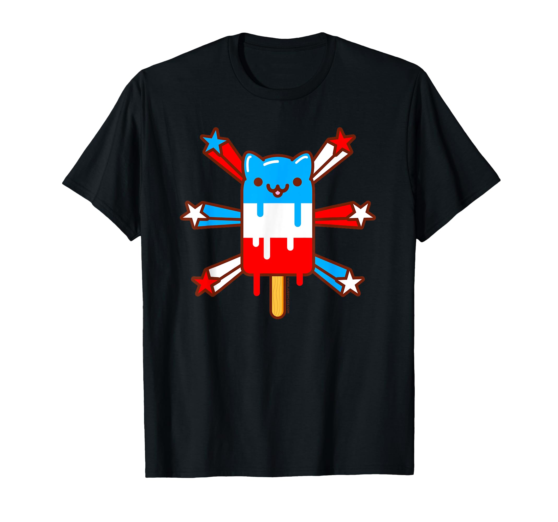 RED WHITE & BLUE POPSICLE CAT - 4th of July T-Shirt