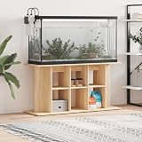 vidaXL Engineered Wood Aquarium Stand Sonoma Oak Spacious Storage view 2