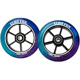CLAS FOX Mixture Wheels 88A Pro Stunt Scooter Wheels One Pair with ABEC-9 Bearings CNC Metal Core (2pcs) (Purple+Blue+Green, 110mm)