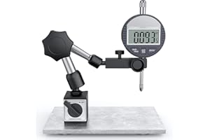 HDLNKAK Digital Dial Indicator Gauge with Magnetic Base Stand 90lbs/40kg Tensile Force, Indicator Holder for 0-1"/25.4mm, 0.01mm/0.0005" Inch/Metric Conversion