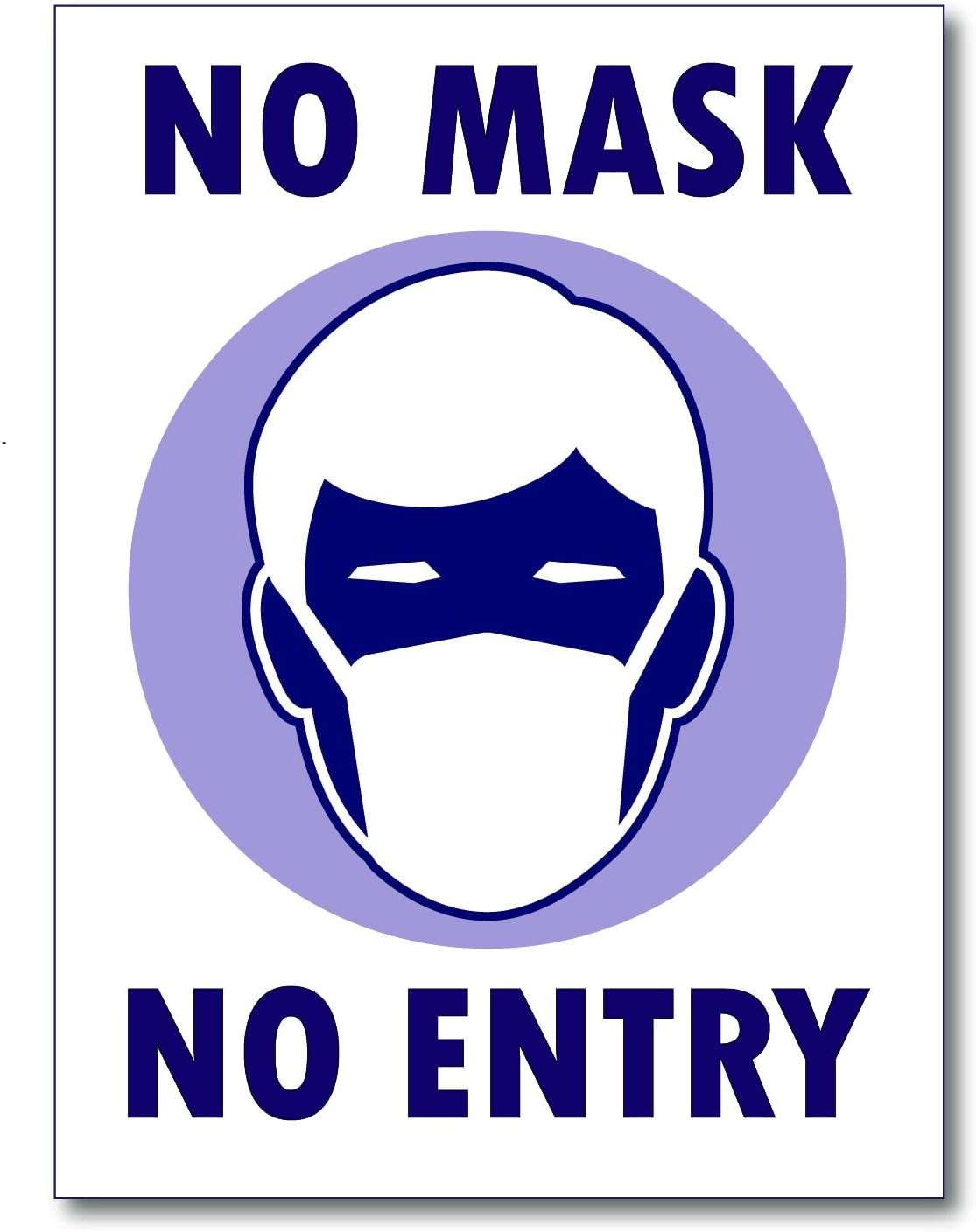 Covid 19 No Mask No Entry Poster Sign Laminated Extra Large (24x30)