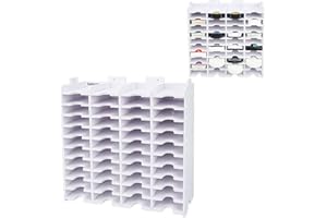 Sanfurney 44 Slots Slim Ink Pad Storage Holder and Stamp Pad Organizer Rack for Slim Ink Pads, Stackable, Wall-Mounted