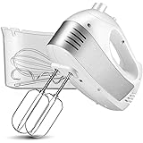 Hand Mixer Electric, Cusinaid 5-Speed Hand Mixer with Turbo Handheld Kitchen Mixer Includes Beaters, Dough Hooks and Storage 