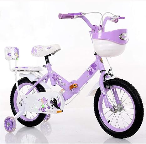 Amazon Co Jp Wff 子供用自転車 キッズバイク 折りたたみ式子供用自転車16 インチ男の子と女の子 のサイクリング 2 9歳の子供に最適 ピンク 赤 紫 屋外自転車 Color Purple Size 16in ホーム キッチン