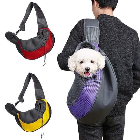 Worsworthy Hundetransporttasche Unterstüzung Hundetragetuch Single Schulter Sling Bag Rucksack Atmungsaktives Mesh-Gewebe Hal