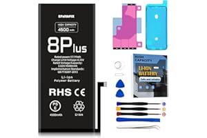 EFAITHFIX 4500mAh Upgraded Replacement Battery Compatible with iPhone 8 Plus, High Capacity New 0 Cycle A+ Battery Replacement for iPhone 8 Plus, Model A1864 A1897 A1898 with Complete Repair Tool Kit