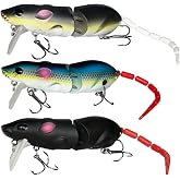 3Pcs Premium Topwater Mouse Fishing Lures - Realistic Bionic Rat Bait for Bass, Trout, Catfish, Pike, Perch - Freshwater &amp; Saltwater Angling
