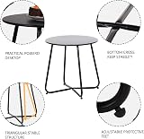 Grand patio Round Outdoor Side Table Lightweight Adjustable Black view 4
