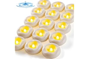 Auemaniliy 12x 2”Floating Candle, 200 Hour Water Activated Warm White Battery Powered Flameless LED Floating Candle Floating 