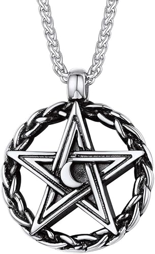 Amazon Prosteel 五芒星 ネックレス ペンダントトップ メンズ ステンレス 金属アレルギー対応 アンティーク風 かっこいい 護符 お守り アクセサリー ネックレス 通販