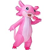 Stegosaurus Inflatable Costume Adult Axolotl Costumes Deluxe Halloween Air Blow-up Costume Pink Axolotl Costumes for Women Men Cosplay Party