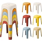 wanan 6 Pack School Plastic Stackable Classroom Stools, 18.1 Inch Height Colorful Nesting Stools, Portable Backless Stool for Classroom Students, Flexible Seating Chairs for School Home Office