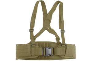 FAMI Tactical Battle Combat Airsoft Padded Equipment Molle Waist Belt with Adjustable Suspenders Free Straps