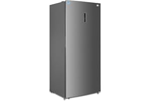 BLACK+DECKER 21.2 Cu. Ft. Convertible Freezer Refrigerator, Upright Freezer with Glass Shelves, Reversible Door, ENERGY STAR rated, Frost Free, BUC2120MS, Stainless Look