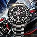 SONGDU Men's Sport Chronograph Black Quartz Watch with Stainless Steel Bracelet