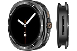 Suphart Metal Cases Compatible with Samsung Galaxy Watch 8 44mm Case, Stainless Steel Protective Cover Rugged Bumper with Bac