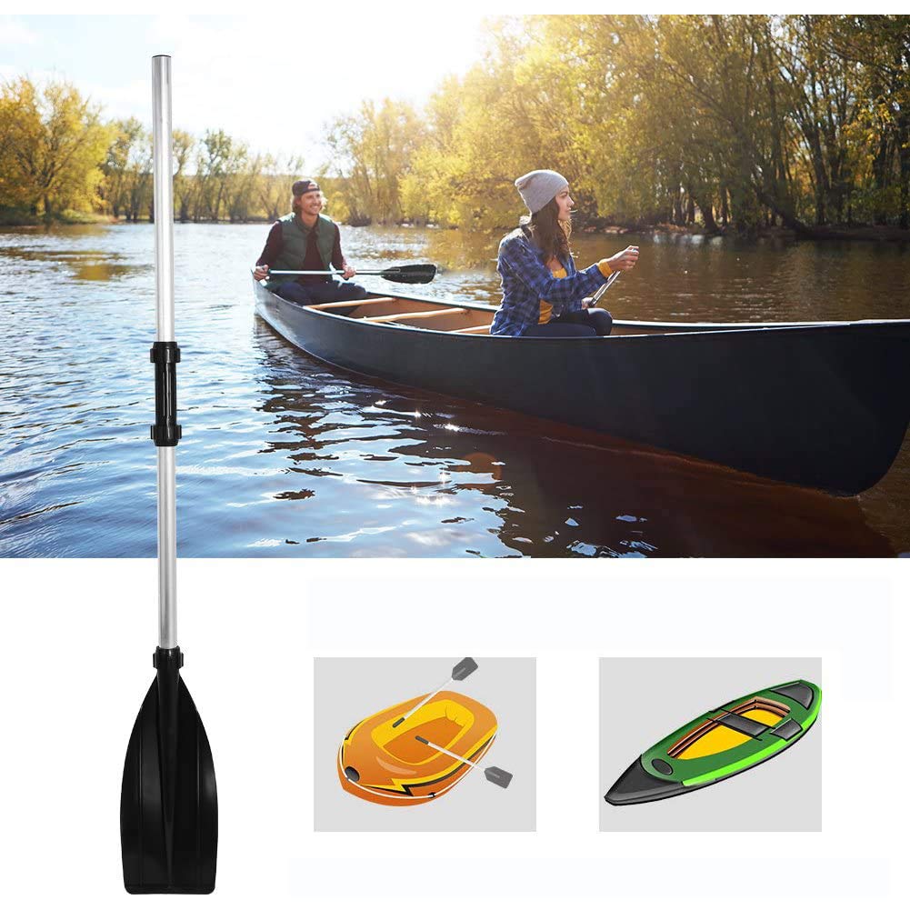 Ejoyous 2 Piece Kayak Paddle, Boat Oars 2 Pack Detachable Aluminum Alloy Paddle Lightweight Ribbed Kayak Paddle Oars, Row Boat Oars For Inflatable Boats Rubber Boat Mattresses