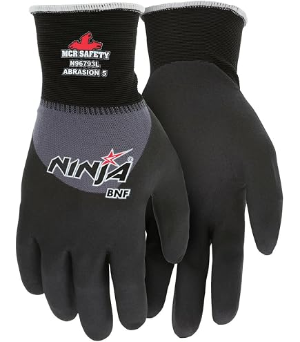 nonchan MCR Safety Ninja BNF N96797L Work Gloves, 15 Gauge NylonSpandex