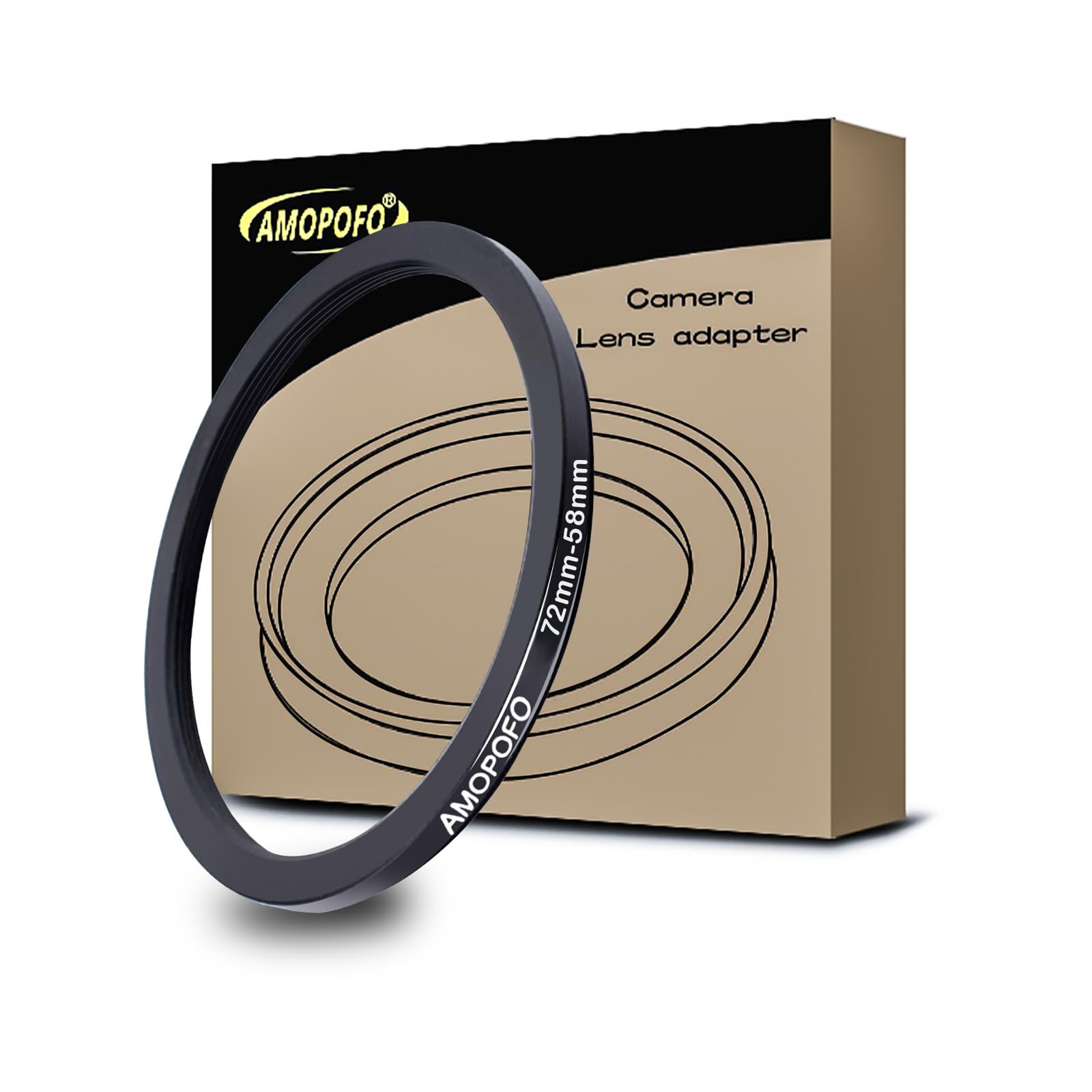 72mm to 58mm Step-Down Ring Filter adapter/72mm to 58mm Camera Filter Ring for 58mm UV, ND, CPL Filter,Metal Step-Down Ring(72mm-58mm) — image 1