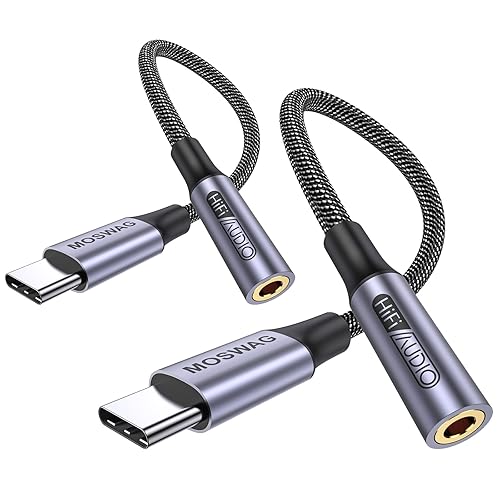 MOSWAG USB Type C to Headphone Jack Adapter, Audio Adapter USB C to  Aux Dongle Cable Cord for Samsung Galaxy S23 S22 S21 S20 Ultra S20+ Note 20 