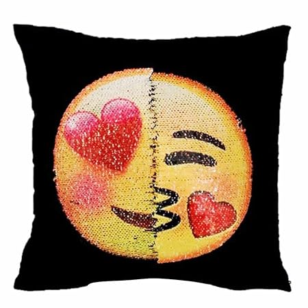 Funny Emoji Kissenbezüge zwei Seiten zwei Stimmungen Kissen Cover Cafe Home Kissenbezug(40X40CM) (D)
